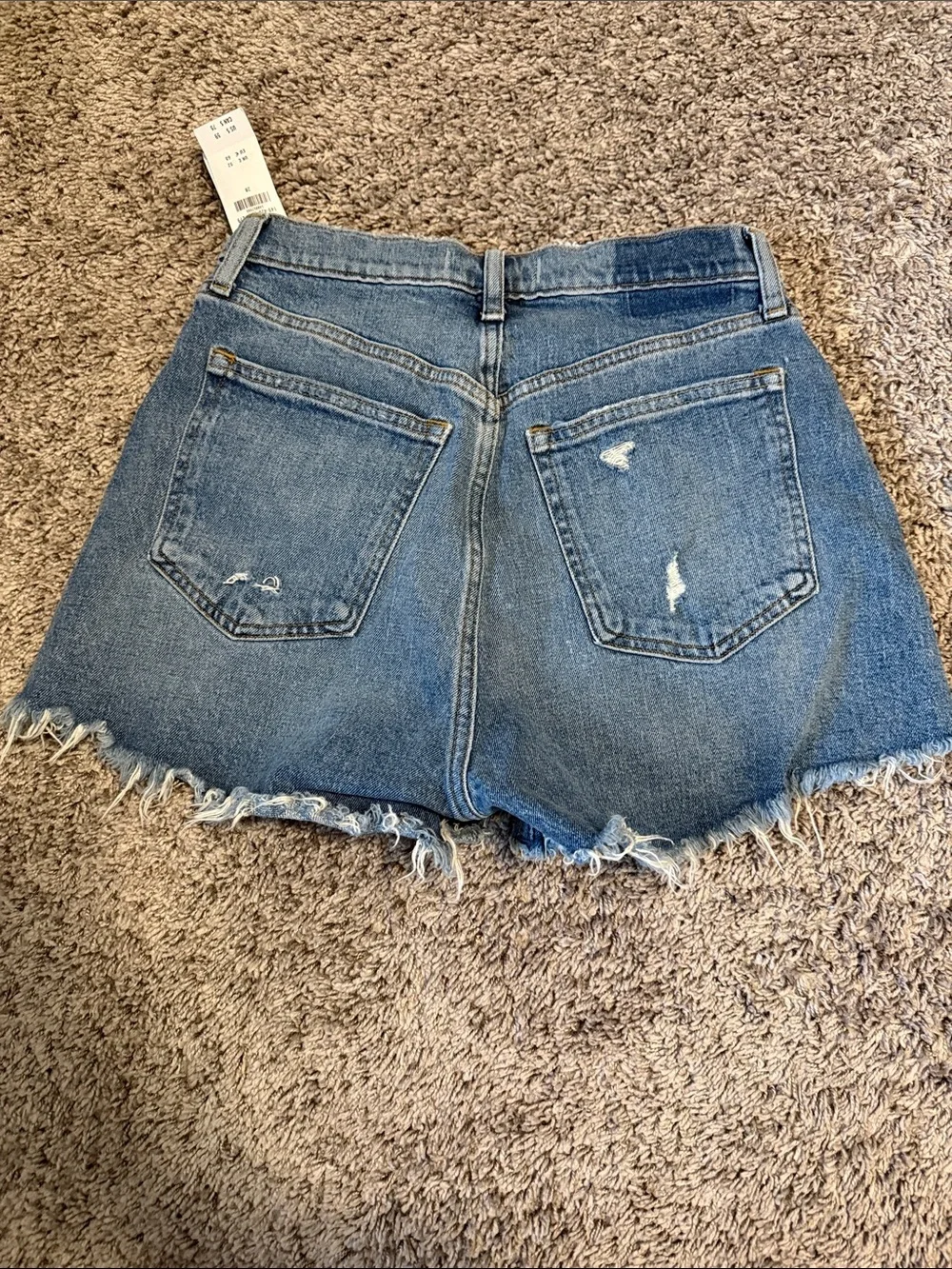 Abercrombie & Fitch Distressed Light Blue Denim Shorts - Picture 2 of 3